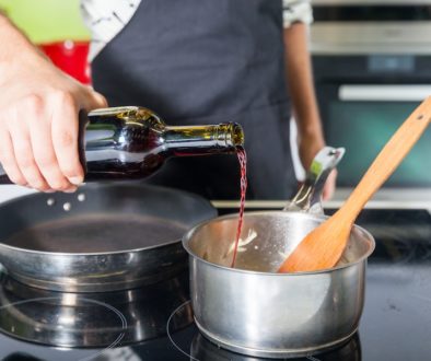 Man pouring in the pan