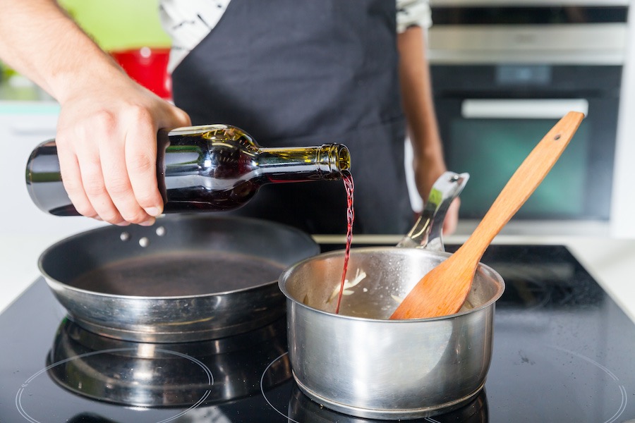 Man pouring in the pan